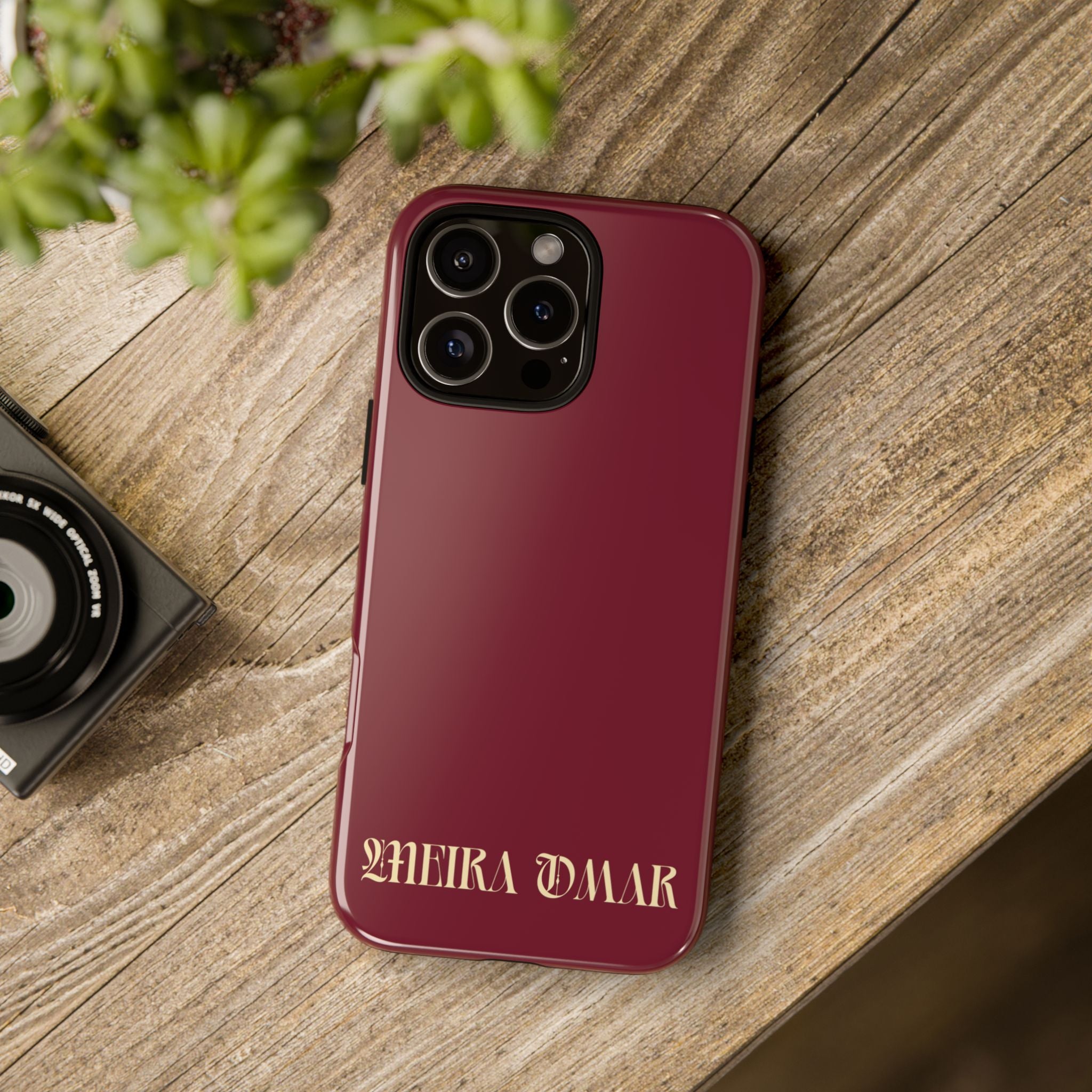 Phone Case | Burgundy | Chamapagne Print