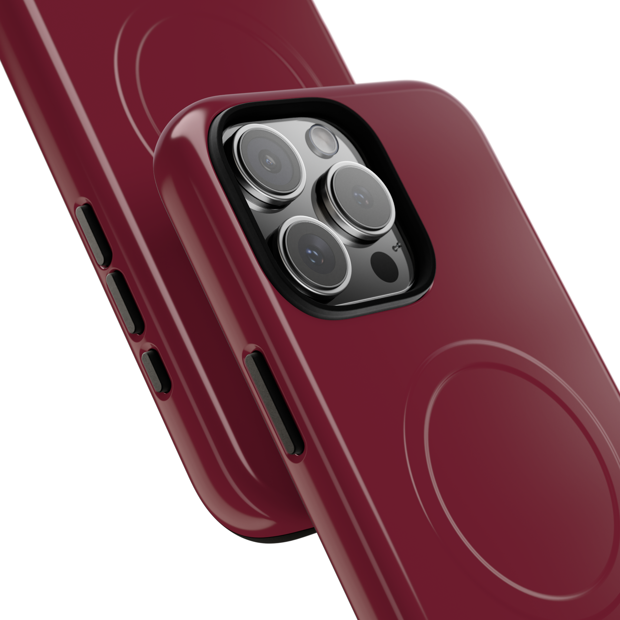 MagSafe Phone Case | Burgundy | Champagne Print