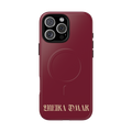 MagSafe Phone Case | Burgundy | Champagne Print