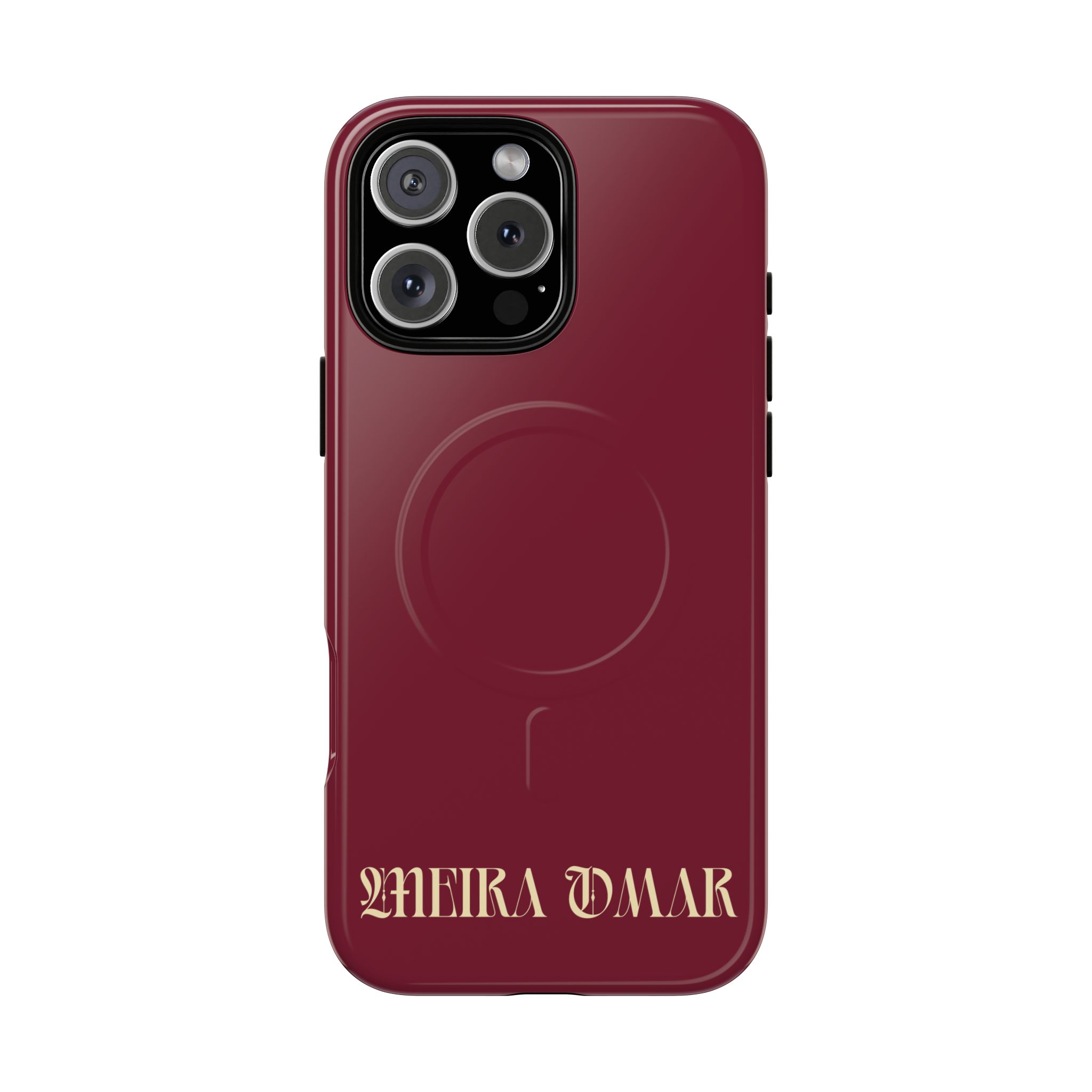 MagSafe Phone Case | Burgundy | Champagne Print