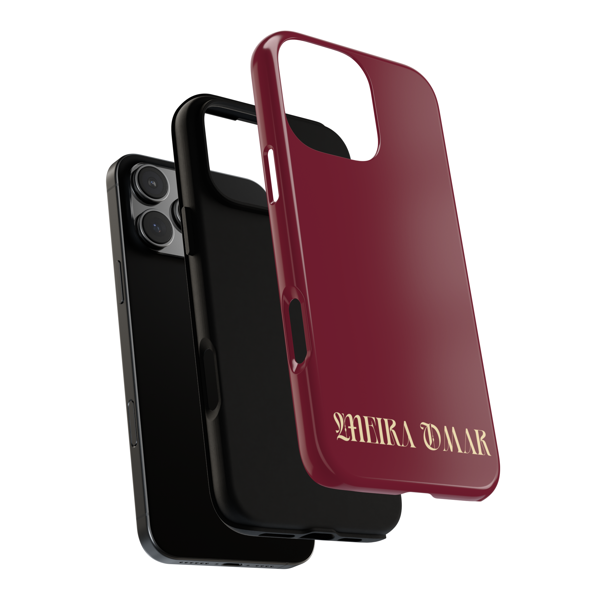 Phone Case | Burgundy | Chamapagne Print
